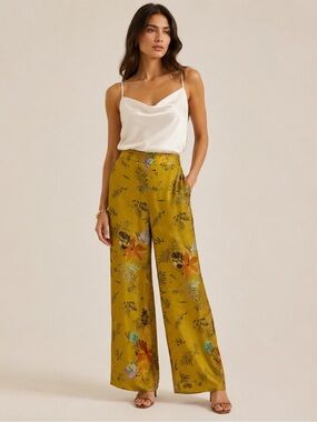 LAFAYETTE 148 New York Silk Floral Pants Trousers Size Medium